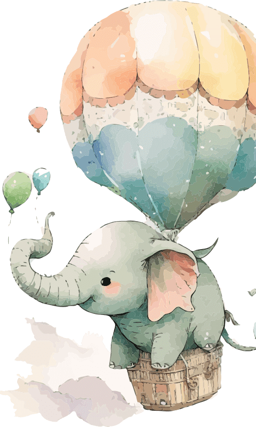 イメージ：気球に乗る象
